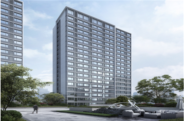 杭州市首座近零能耗住宅建筑临安快盈lll宸锦学府主体结顶